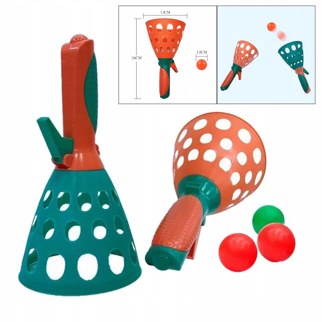 4 Pack Click and Catch Ball Game Indoor Outdoor Garden Toy Launch Catch Ball Toy 