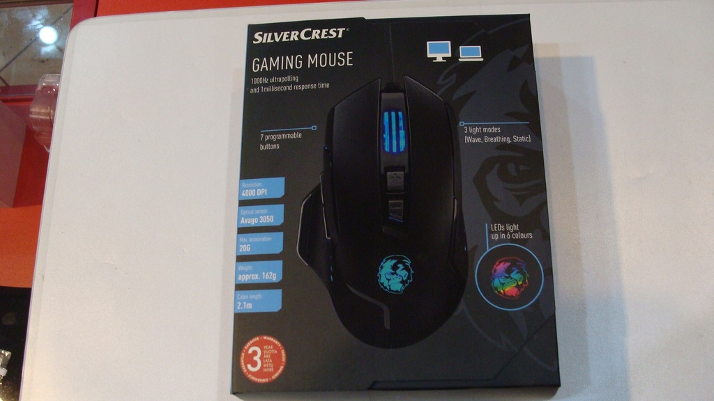 SilverCrest Gaming Mouse ! MYSZKA GAMINGOWA ! 7739659825 oficjalne