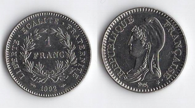 FRANCJA 1992 1 FRANC REPUBLIKA