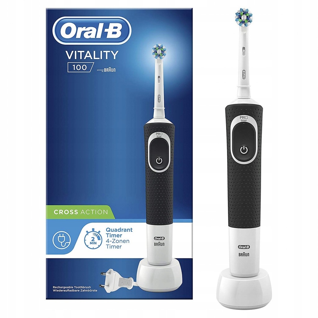 Elektryczna szczoteczka Oral-B CrossAction Vitality D100, czarna