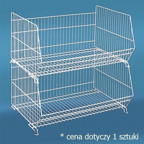 KOSZ NASTAWNY BIAŁY KOSZE SKLEPOWE NASTAWNE 60cm