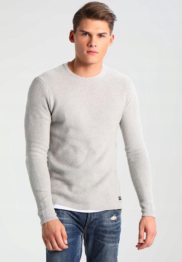 P51365*ONLY&SONS SWETER SZARY CASUAL S 36 S01