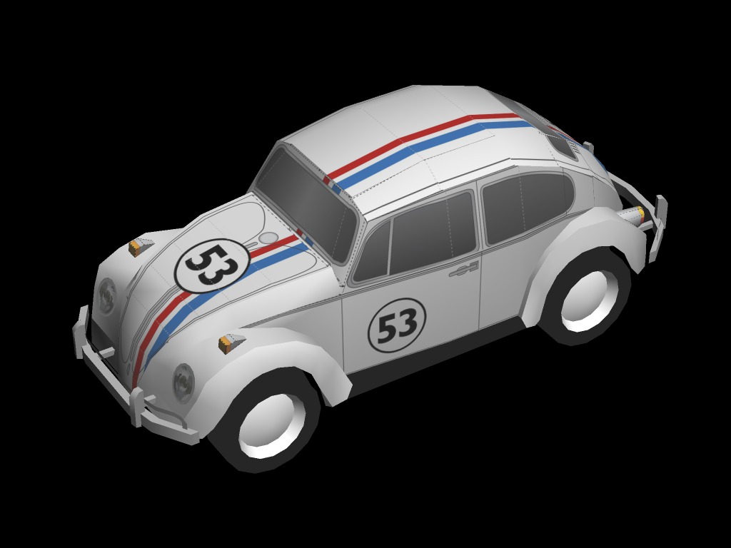 VW Garbus Herbie model kartonowy