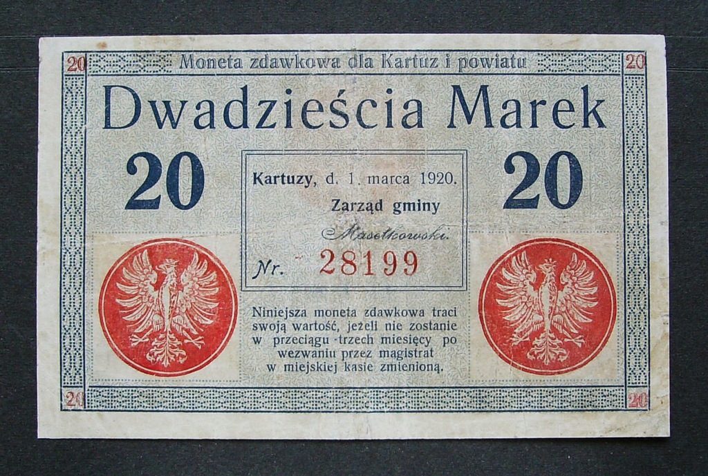 20 Marek KARTUZY 1920 Nr 28199