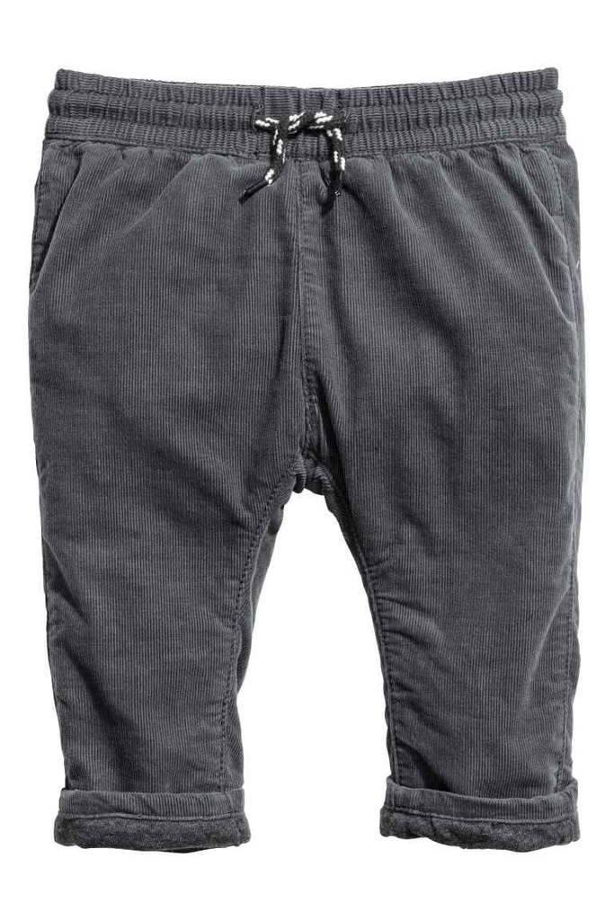 H&M spodnie sztruksowe z podszewką 4-6 68cm