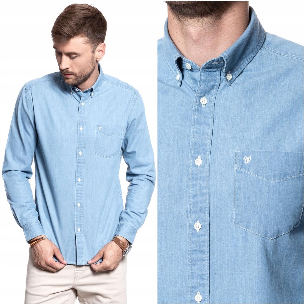 WRANGLER L/S 1PKT BUTTON-DOWN MĘSKA KOSZULA S