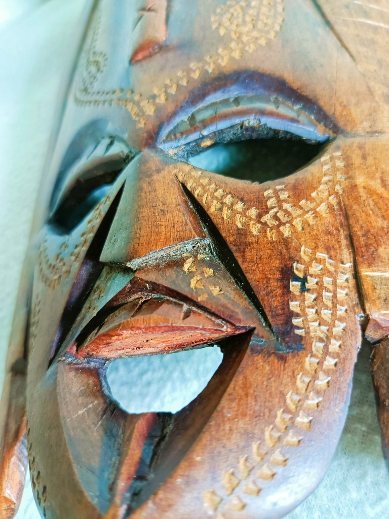 drewniana Maska afrykanska afryka zach szaman II88