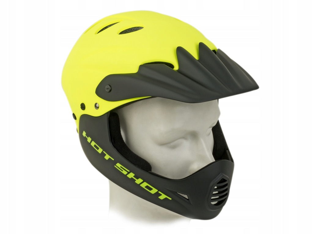 Kask szczękowy żółty dla dziecka AUTHOR 52-54cm