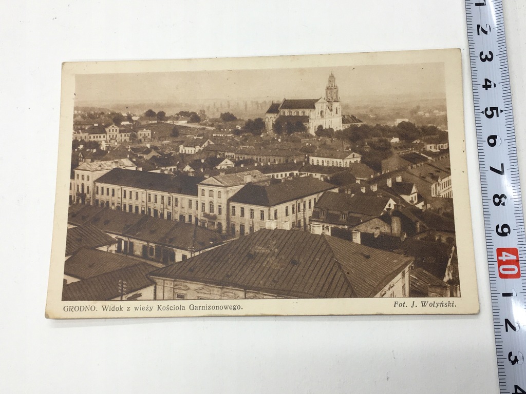 Kartka pocztowa Grodno widok z wieży kościoła