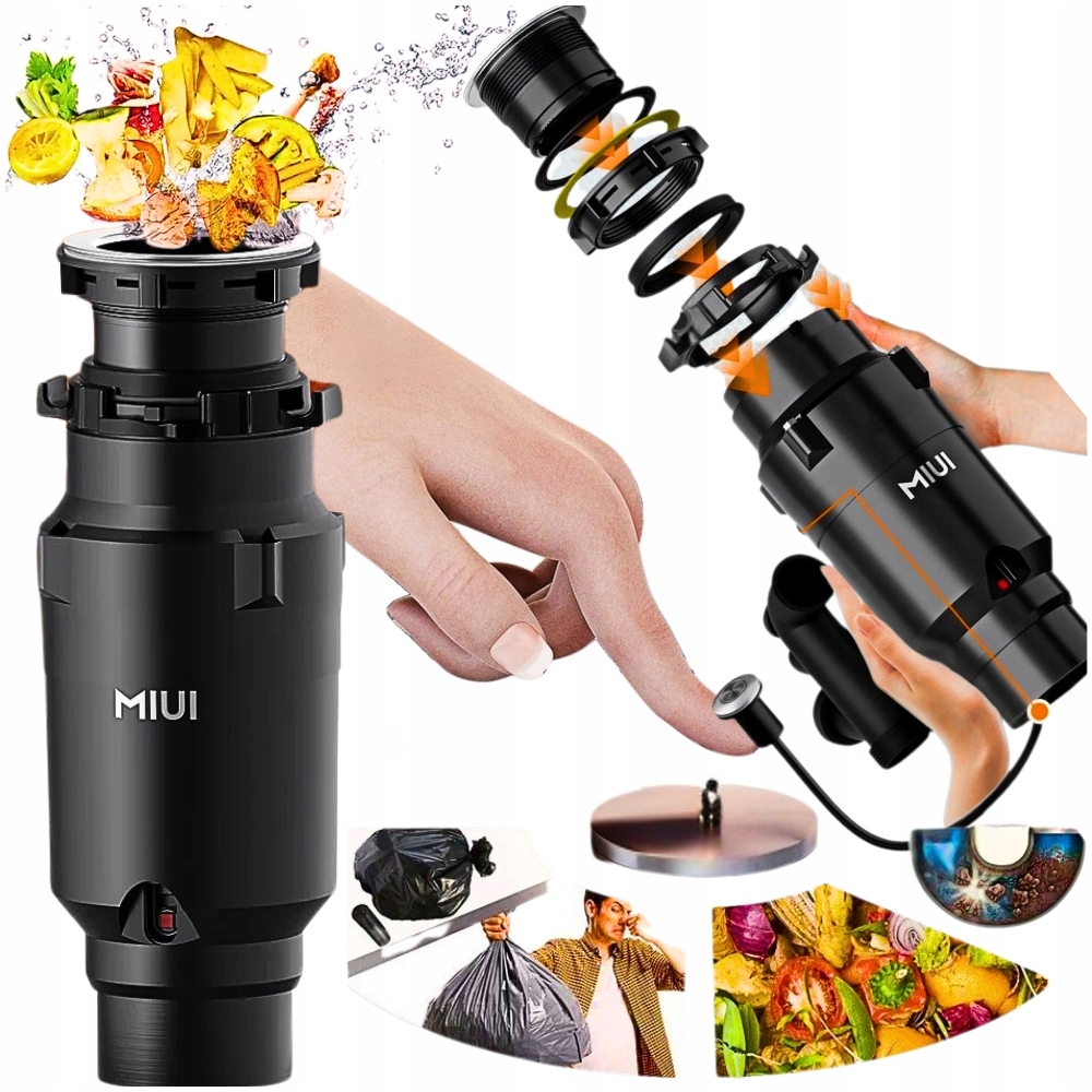 ROZDRABNIACZ MŁYNEK ODPADÓW SPOŻYWCZYCH DO ZLEWU MAGNETYCZNY MIUI 1000 ML