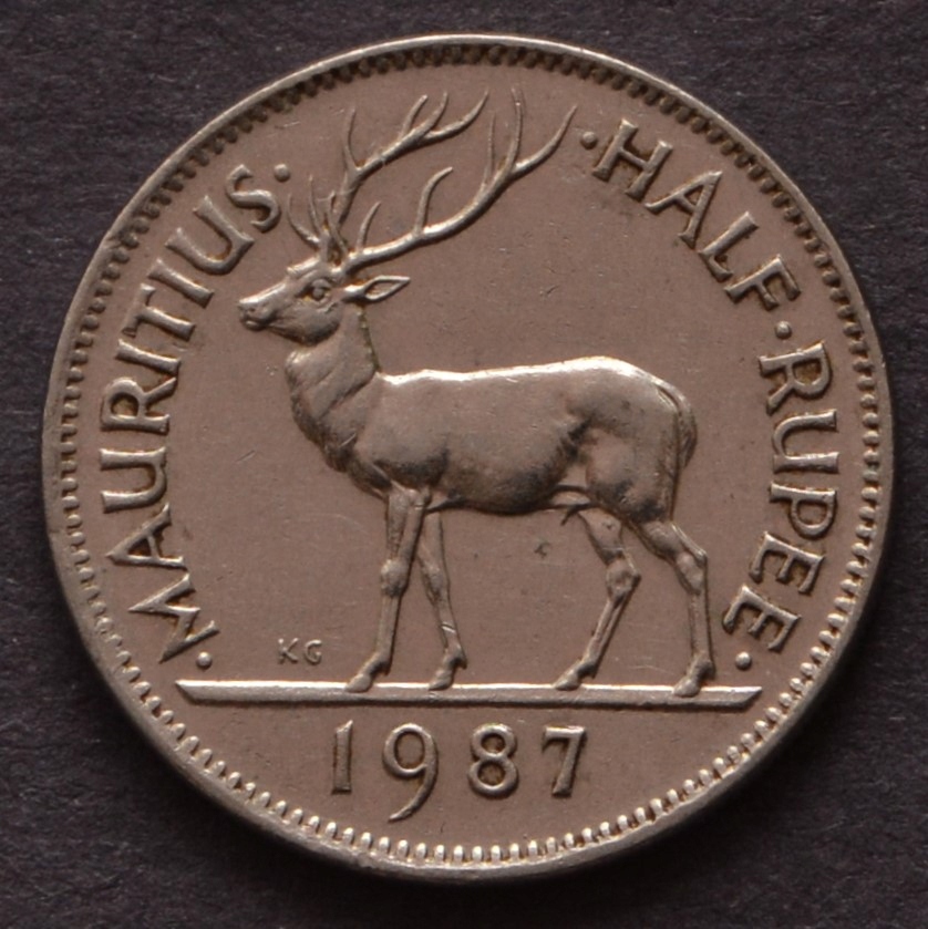 Mauritius - 1/2 rupee 1987