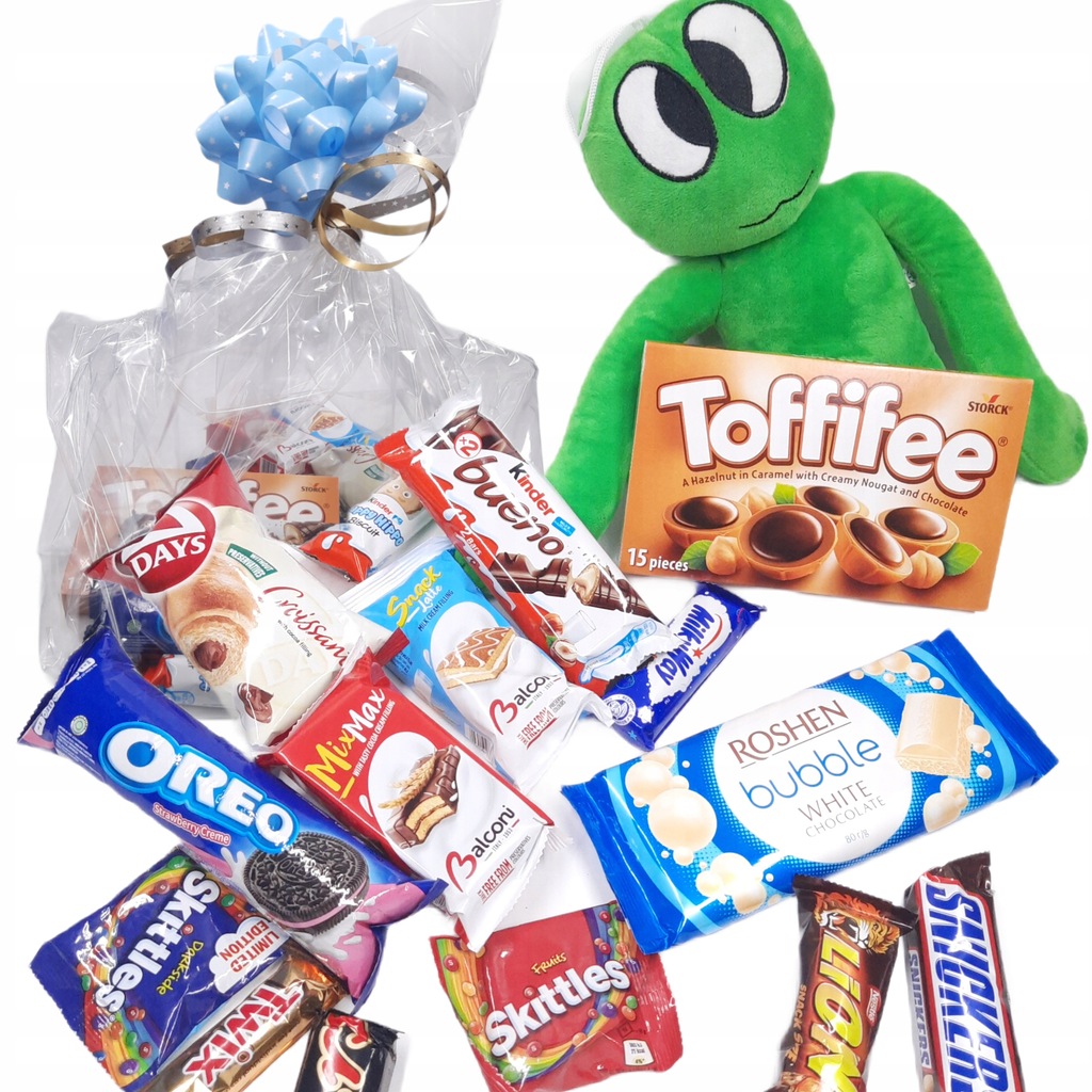 Paczka na Mikołaja dla dziecka zestaw słodyczy + maskotka RAINBOW FRIENDS