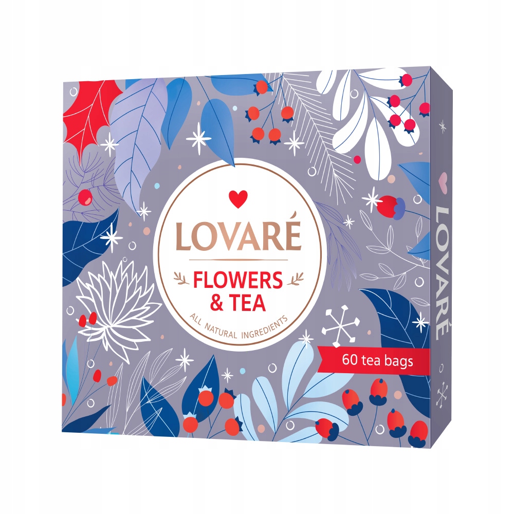 LOVARE zestaw Winter FLOWERS & TEA COLLECTION 60 torebek