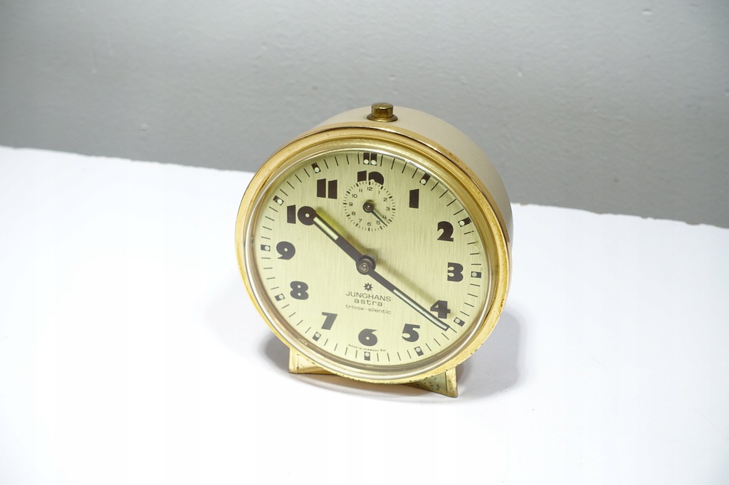 Stary Klasyczny Nakręcany Zegar Budzik Junghans Astra Trivox Silentic