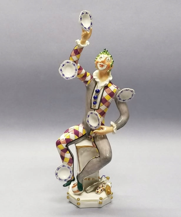Żonglujący klaun figurka proj. P. Strang Miśnia
