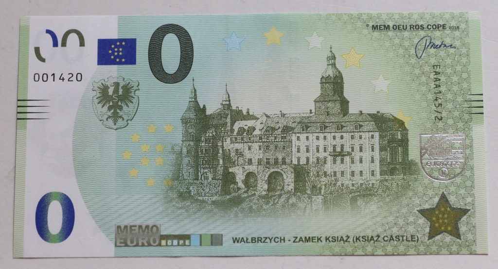 Banknot 0 Memo Euro Zamek Książ