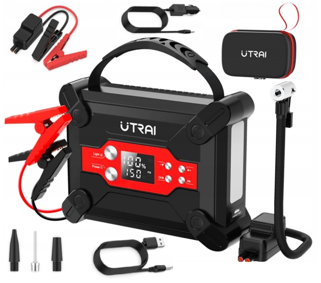 BOOSTER Jump Starter 24000mAh 1800A + kompresor Rozruch powerbank MOCNY