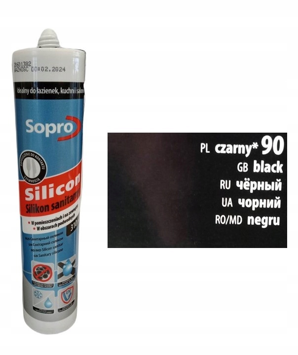 Silikon sanitarny Sopro CZARNY 90 - 310ml