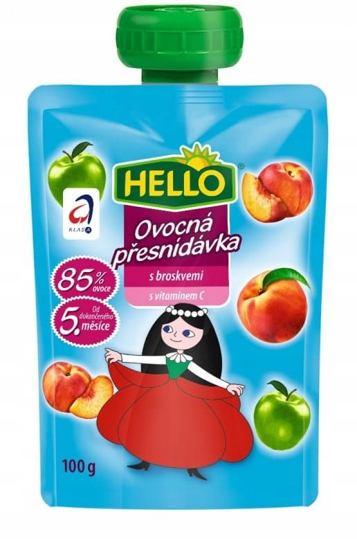 Mus dla dzieci HELLO z Brzoskwini z wit.C-100g-od 5msc PYSZNY !!!