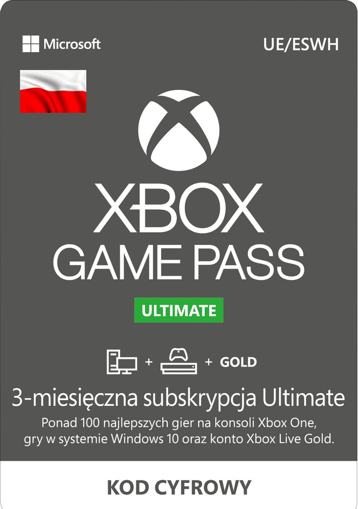 XBOX GAME PASS ULTIMATE+LIVE GOLD 90 DNI 3MIESIĄCE