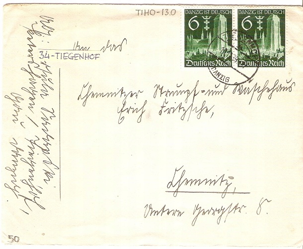 Danzig M34 - stempel TIEGENHOF A