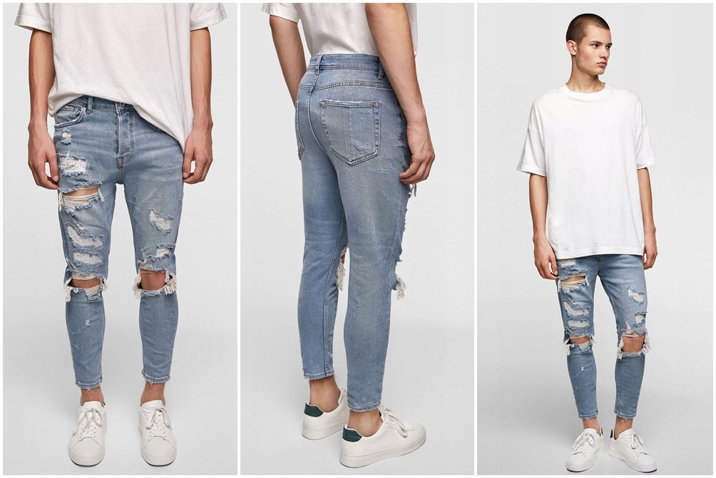 R1I150 ZARA_FZ4 SPODNIE SKINNY JEANS PRZETARCIA_46