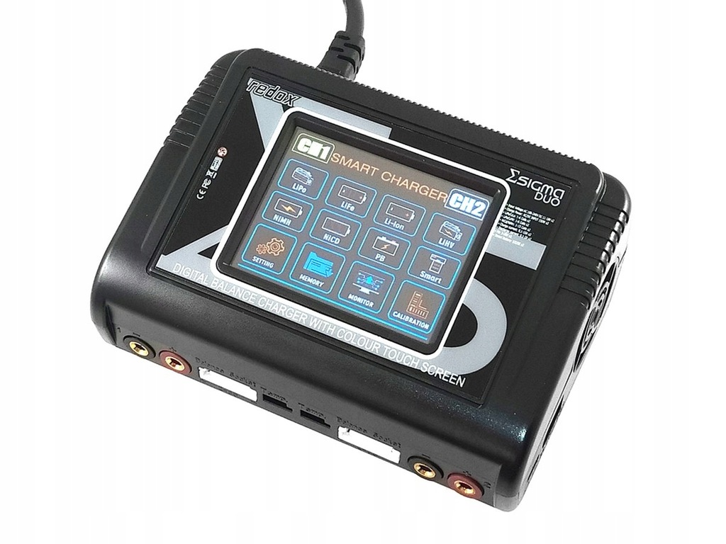 ŁADOWARKA REDOX SIGMA DUO Z WBUDOWANYM ZASILACZEM - KOLOROWY DOTYKOWY WYŚWI