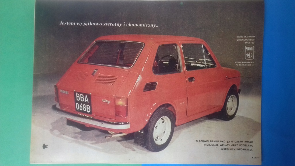 POLSKI FIAT 126p PLAKAT / Polonez /Mot. PRL Unikat