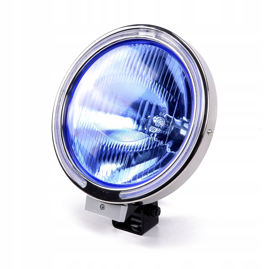 Halogen dalekosiężny LED ring niebieskie szkło 24V TIR - 22 cm