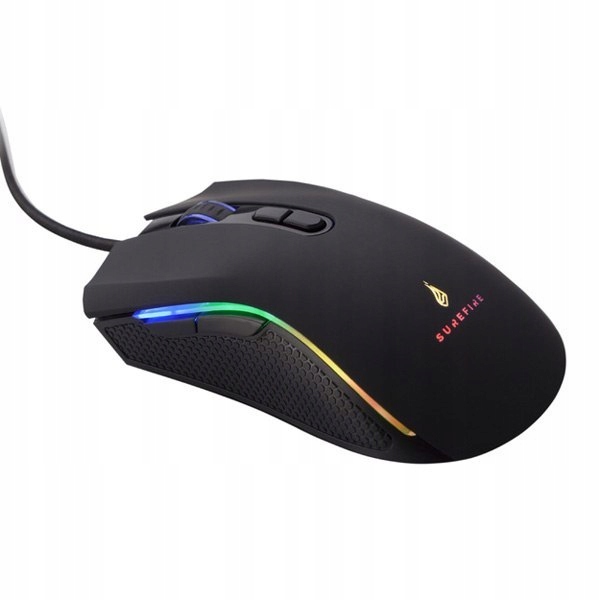 Mysz przewodowa, Surefire Hawk Claw Gaming, czarna, optyczna, 6400DPI
