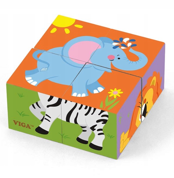 Drewniana układanka Zoo Puzzle Viga Toys 4 klocki