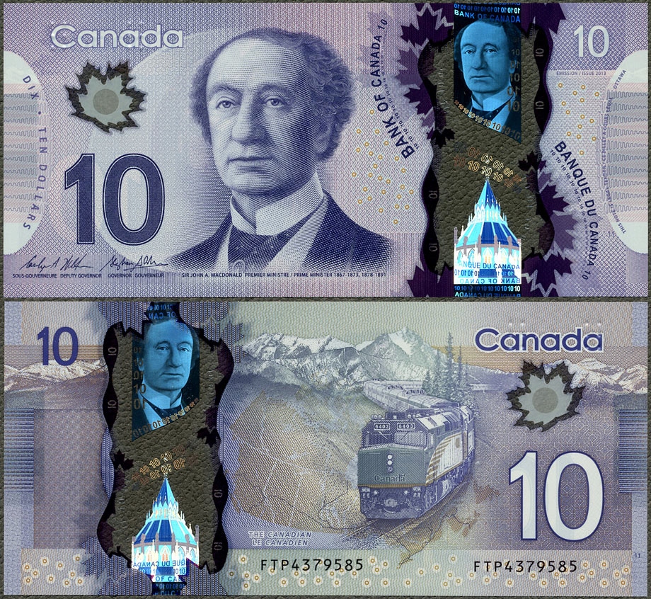 Kanada - 10 dolarów 2013 * P107c *pociąg * polimer