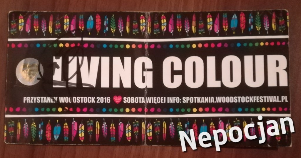 Voucher z podpisami zespołu LIVING COLOUR