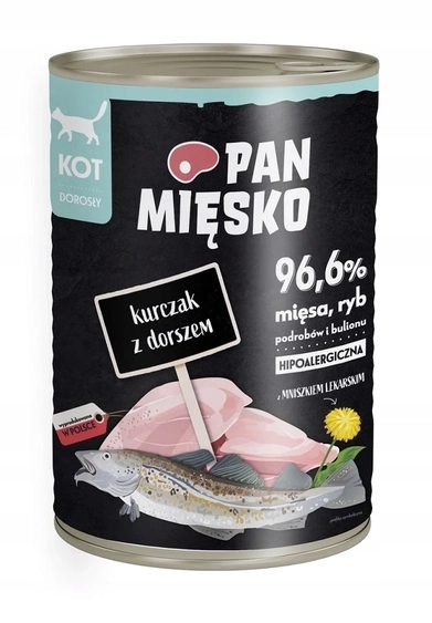 PAN MIĘSKO Kurczak z dorszem karma mokra dla kota 400 g