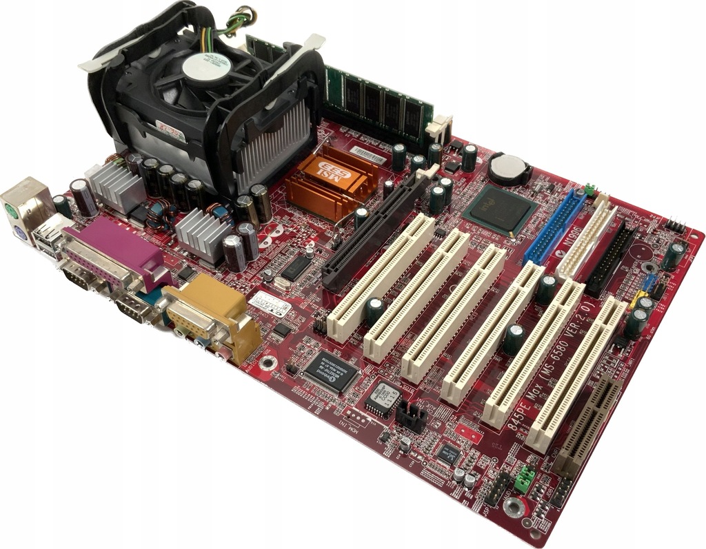 Płyta główna MSI 845PE MAX MS-6580 ver 2 Socket 478 ATX + Celeron + 1GB DDR