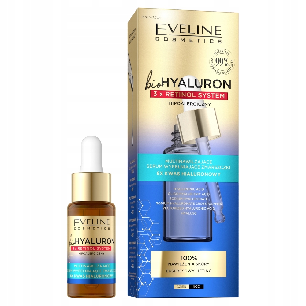 Eveline Cosmetics BioHyaluron 3 x Retinol multinawilżające serum wypełniają