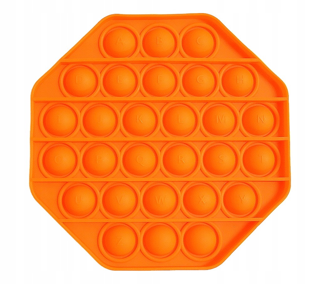Zabawka sensoryczna PopIt antystresowa w kształcie oktagonu - pomarańczowa