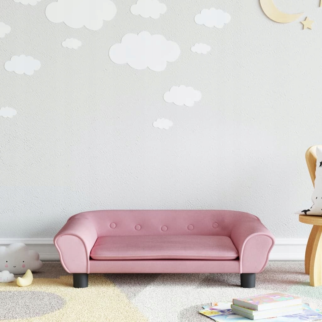 VidaXL Sofa dla dzieci, różowa, 70x45x26 cm, aksam