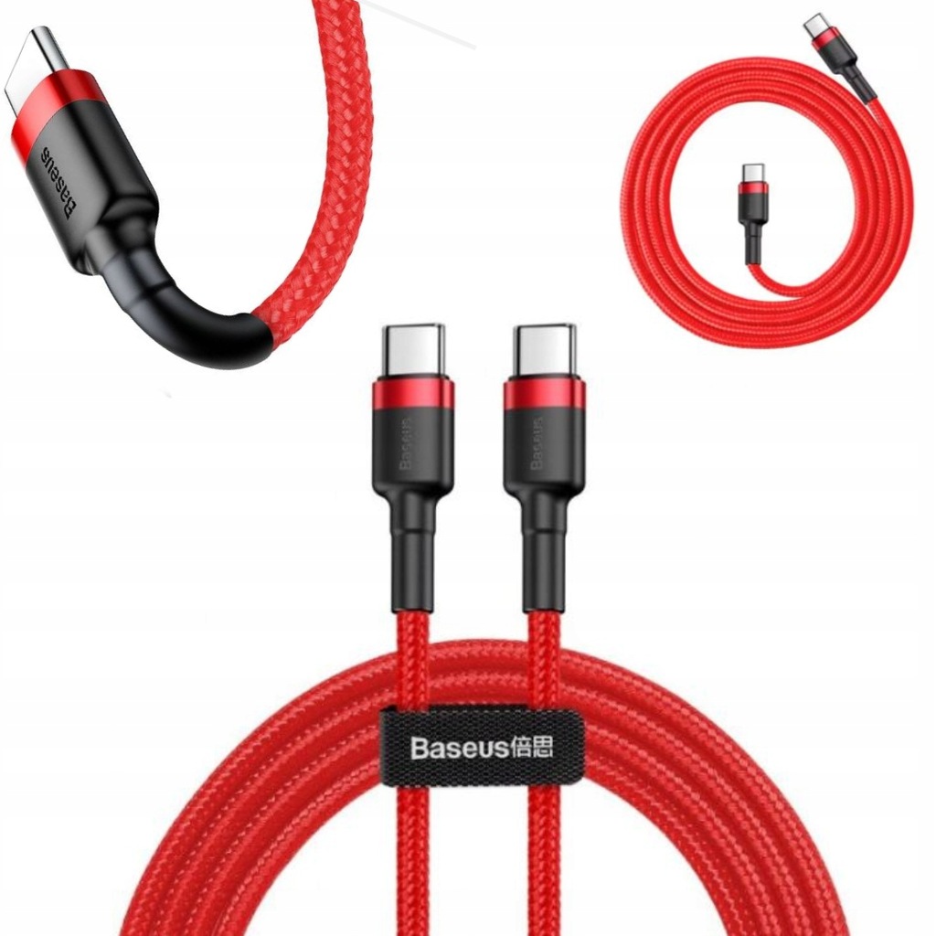 Kabel Baseus Cafule 60W USB typ C - USB typ C Baseus 1 m Czerwony