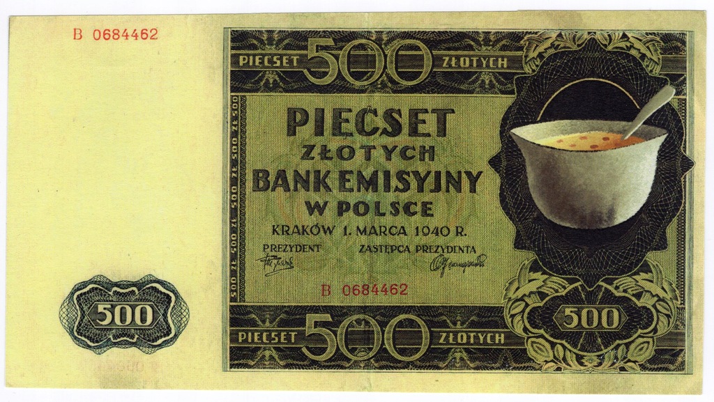 500 zł 1940r zupa w hełmie /?/