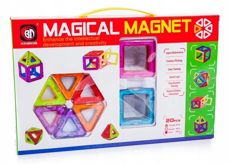 Kolorowe klocki magnetyczne MAGICAL MAGNET 20SZT