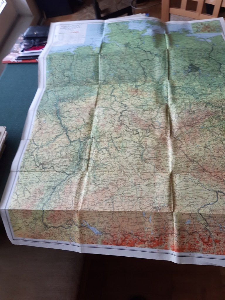 STARA MAPA NRD,NRF NIEMCY MAPA FIZYCZNA