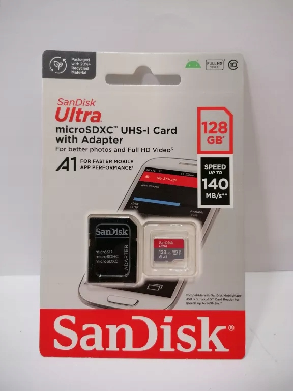 KARTY SANDISK 128GB 140MB/S
