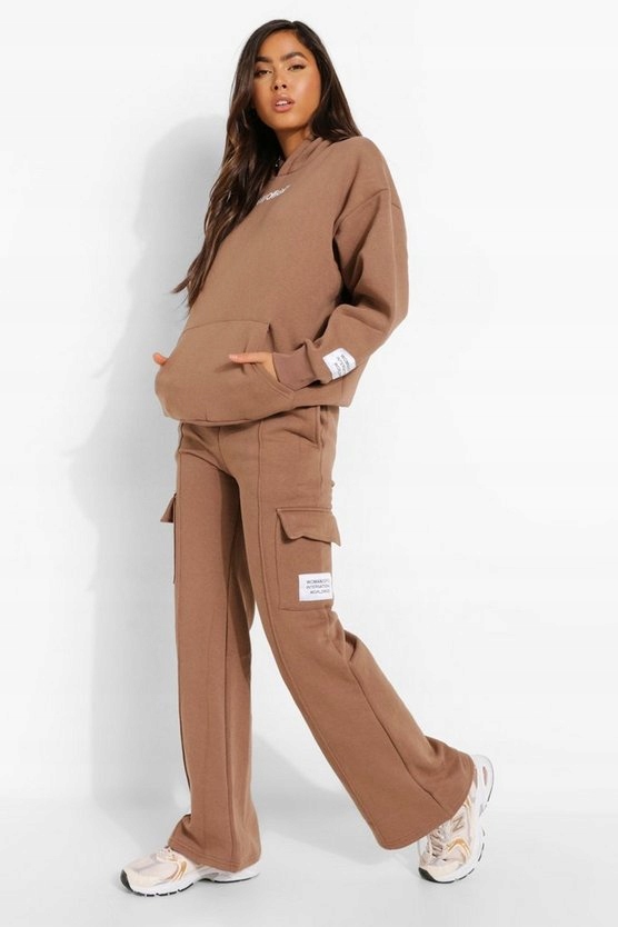 BOOHOO BEŻOWE BAWEŁNIANE DRESY DAMSKIE 44 XXL 1FAE