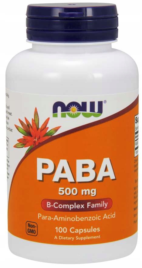 PABA Now Foods Kwas para-aminobenzoesowy 100 szt.