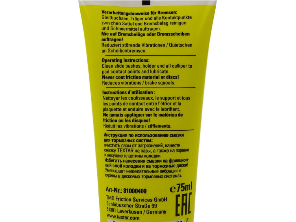 TEXTAR CERATEC SMAR DO JARZMA HAMULCÓW 75ML - 7594824725 - oficjalne ...