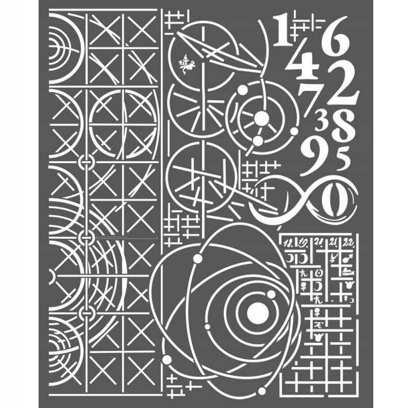 Kreślarski SZABLON Do Odrysowywania Z Motywem 3D 20x25cm KOSMICZNY Wzór