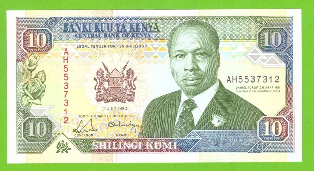 KENIA 10 SHILLINGS 1990 P-24b UNC