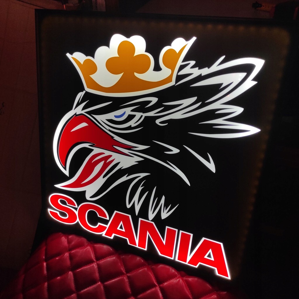 TABLICA GRYF NAD ŁÓŻKO LED LOGO SCANIA 24 V TIR
