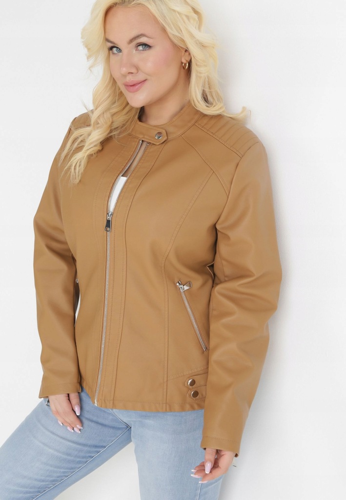Born2Be Brązowa Kurtka damska 5XL Ramoneski
